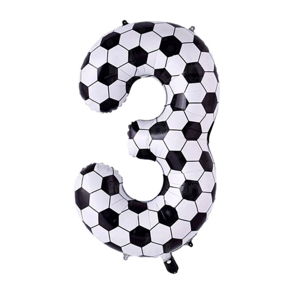 Giant Soccer Ball Balloon, 40 Inch Large White Foil Number Sports Themed Party Decoration, Festive Decor Supply for Birthday, Party, Celebration, Event