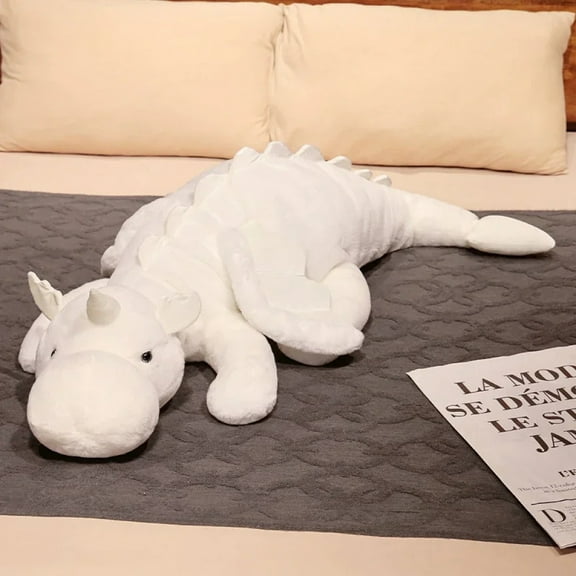 Giant Soft Plush Toy Little Snow Dragon Plush Toy White Dinosaur Stuffed Animal Toy Soft Doll Toys Birthday Gift for Children