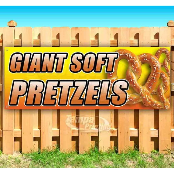 Giant Soft Pretzels 13 oz Vinyl Banner With Metal Grommets