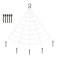 Giant Spider Web Halloween Decorations 16.5x16 FT Realistic Spider String Rope Props Fake Spider Webs Elastic Belt Trick-Or-Treat Triangular Spider Net Indoor Outdoor Yard Garden Party Favors