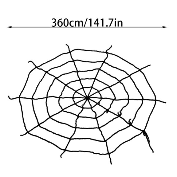 Giant Spider Web Halloween Decorations 5 FT Ring Rope Fake Web, Large Round Cobweb Elastic Belt for Scary Haunted House Outdoor Yard Porch Wall, Spooky Trick-or-Treat Hanging Party Decor