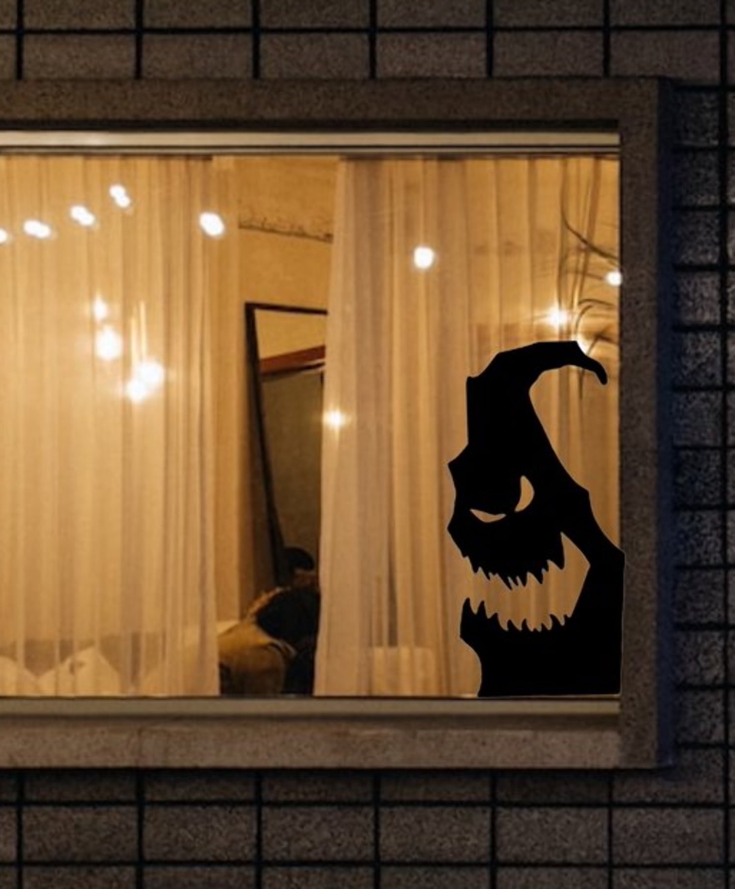 Window Knocking Monster Giant Spooky monster face silhouette Window cling Decal+Reusable ...