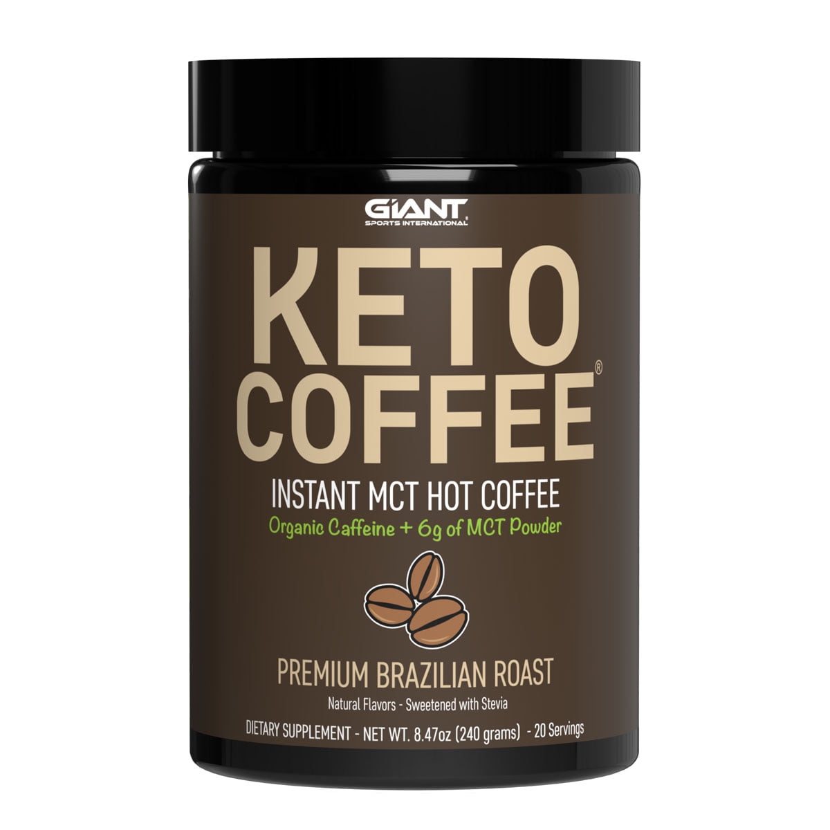 Giant Sports Keto Coffee, Complete Coffee Mix with MCTs, Brazilian Roast,  20 Servings