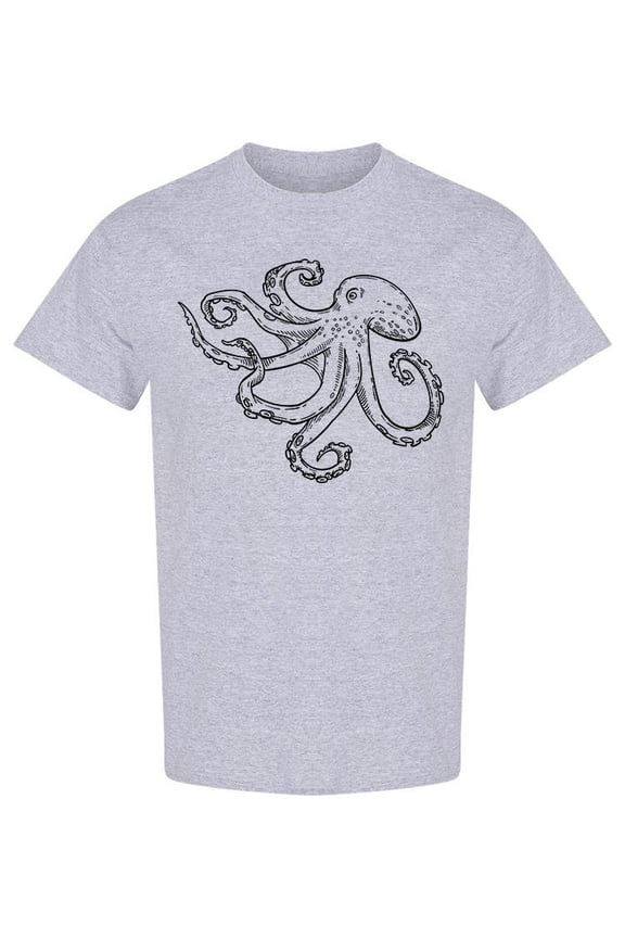 Giant Squid Design T-Shirt Men -Image by Shutterstock, Male 3X-Large