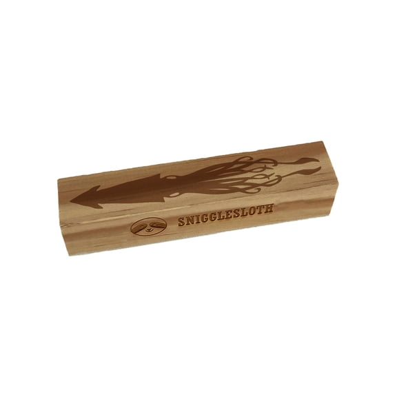 Giant Squid Kraken Cephalopod with Long Tentacles Rectangle Rubber Stamp Stamping Scrapbooking Crafting - Large 3.75in