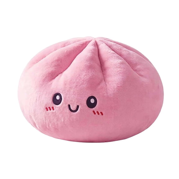 Giant Squishy Dumpling Pillow,Cute Plush Stuffed Bun Pillow,Large Dumpling Squishy Stress Stress Relief Gift for Adults Home Office Decor,10inch,Pink