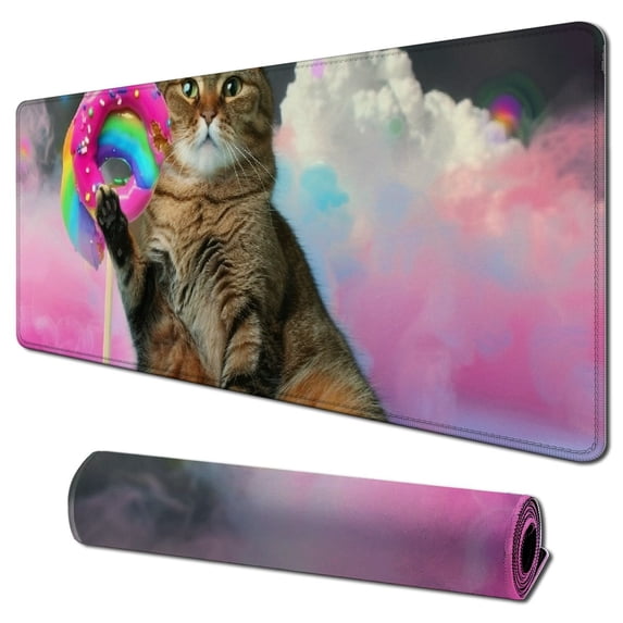 Giant Strawberry Doughnut - Rectangular Mouse Pad - Mouse Pad - Fun - Colleague Gift Teacher - Real Food - Desert - Doughnut 31.5 * 11.8 inches