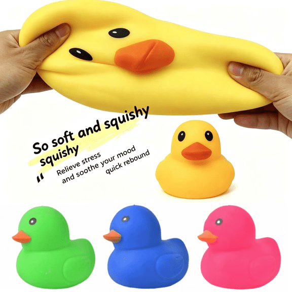 Giant Stretchable Duck Squishy Fidget Toy, Super Soft Deformable Squeeze Duck Toy, Slow Rebound Stress Relief Sensory Toy, Animal Novelty Desktop Decor Gift for Kids & Adult (Blue)