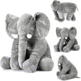 thumbnail image 1 of Giant Stuffed Elephant Plush Animal Toy Huge Soft Big Large Animals Doll Gray Gifts for Kids Girlfriend Home Decor (15.7 Inch), 1 of 8