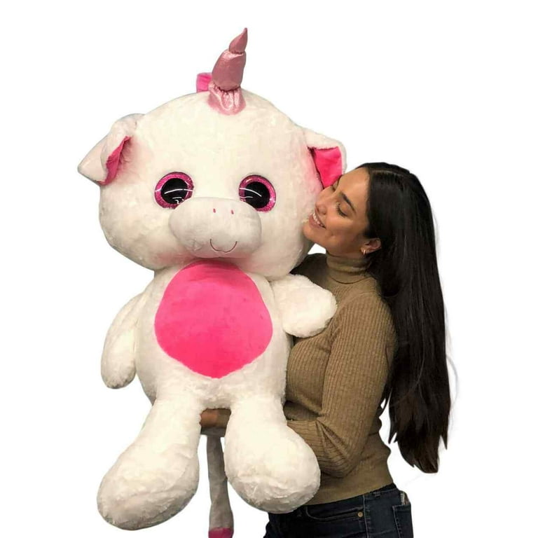 Giant Stuffed Unicorn 40 inches 102 cm Soft Big Plush Animal Pink