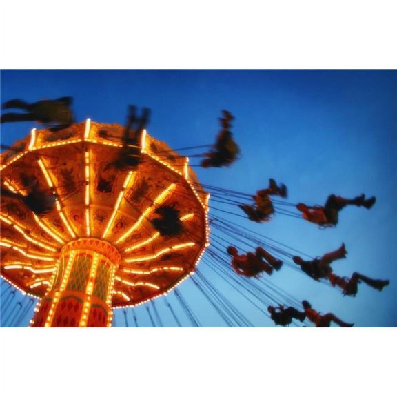Giant Swing At An Amusement Park Poster Print by Don Hammond, 17 x 11