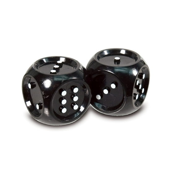 Giant Tactile Dice- Black with White Dots- Set of 2