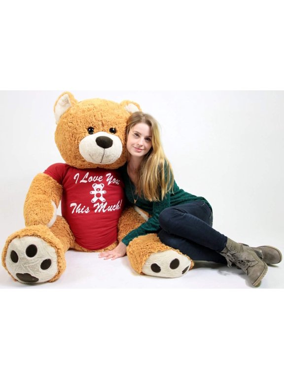 Giant Teddy Bear 5ft Fully Stuffed I Love You Giant Stuffed Animal Gift of Love Soft Huge Plush in Big Box Ready to Hug, Weighs 14 Pounds