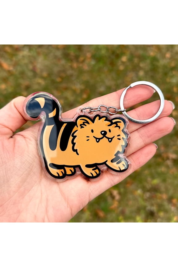 Giant Tiger Keychain | Cute Acrylic Keychain| Orange tiger | happy tiger keychain |big cats keychain |cute animal keychain |kawaii tiger