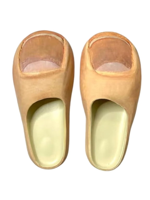 Giant Toe Slippers, Big Toe Slippers Funny, Anti-Slip Thumb Slippers, Thick Sole Big Toenail Slippers, EVA Material, Yellow, Unisex, Adult, Size 9.5 US, Modern Style, Comfort, Safety