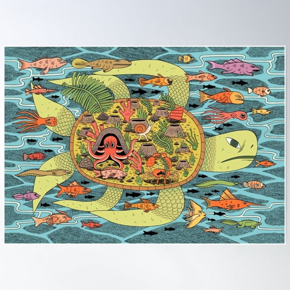 Giant Turtle Poster Wall Art, Modern Wall Decor For Living Room Bedroom, 16x24 UNFRAMED