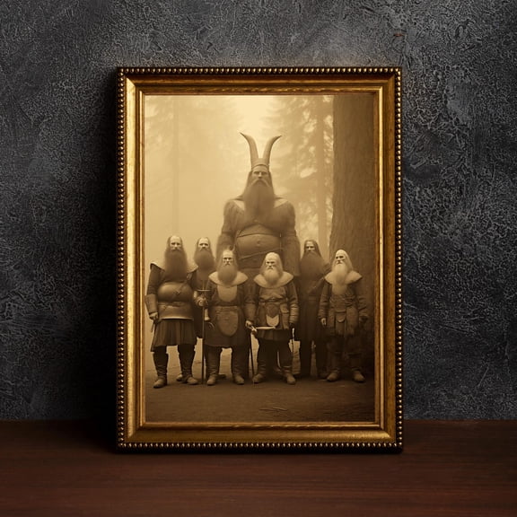 Giant Vikings, Dark Academia Vikings Poster, Viking Poster, Norse Art, Gothic Viking Wall Art, Old Norse,Nordic Decor,Vintage Vikings Posters, 8x12 UNFRAMED