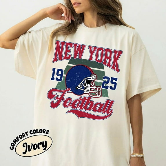 Giant Vintage Style Comfort Colors T-Shirt, New York Football Shirt, New York Fan Gift Tee,Ivory Color,Size M