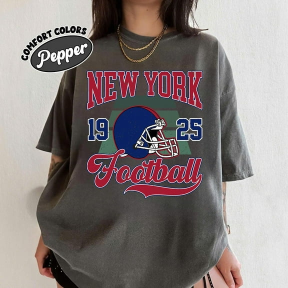 Giant Vintage Style Comfort Colors T-Shirt, New York Football Shirt, New York Fan Gift Tee,Pepper Color,Size XL