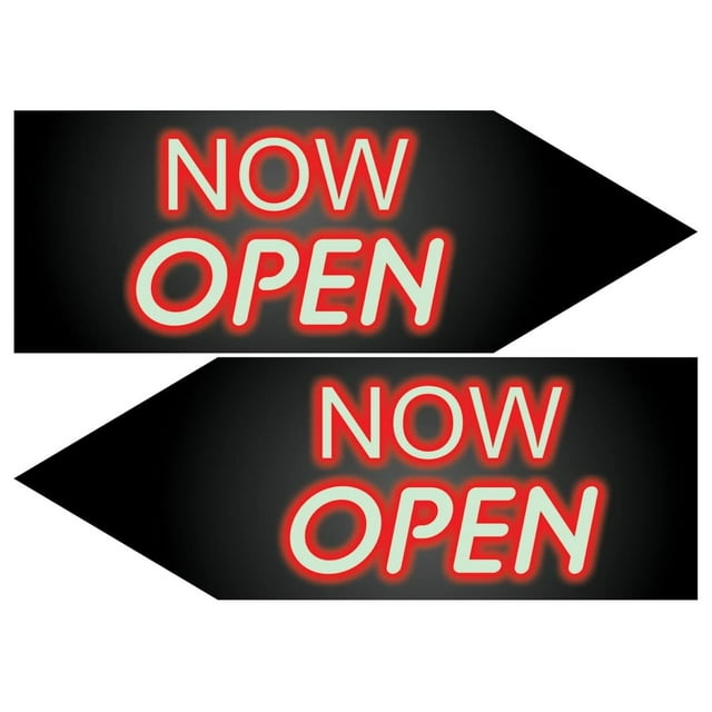 Giant Waver "Now Open" Sign Arrow 5ft Wide for Street Waver, Sign