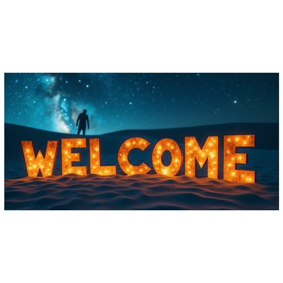 Giant Welcome Letter Banner Desert Themed Backdrop Party Decorations Event Decors Photography Props Festival Decor Background