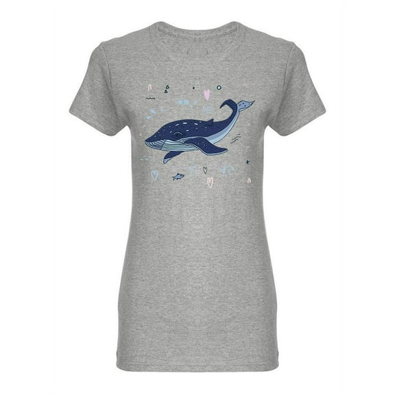 Giant Whale Graphic Shaped T-Shirt Women -Image by Shutterstock, Female Large