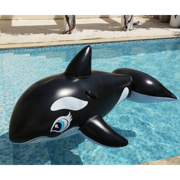Giant Whale Inflatable Floating Bed Pool Swimming Ring Ride-on Boat Raft Water Seat Air Mattress for Beach Party Pool