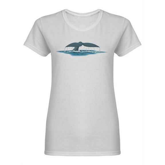 Giant Whale Tail Shaped T-Shirt Women -Image by Shutterstock, Female x-Large