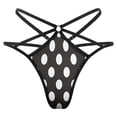 thumbnail image 1 of Giant White And Dark Grey Polka Dot Pattern Open Type Women's Panties Crotch Opening G-strings Thongs Lingeries Underwear, 1 of 7
