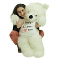 thumbnail image 1 of Giant White Teddy Bear Soft 36 inches, Wears Removable T-Shirt to Celebrate Romance I Dont Like You I Love You, 1 of 6
