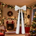 thumbnail image 1 of Giant White Velvet Christmas Bow – 6 ft Oversized Tree Topper Bow for Christmas Tree Door Wall Mantle – Big White Bow Indoor Holiday Home & Party Décor by&nbsp;posdfud, 1 of 7
