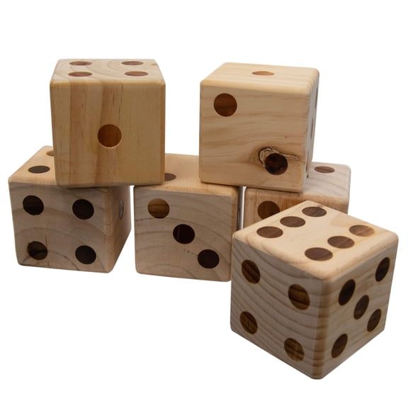 Giant Wooden Dice (Burned Pips)