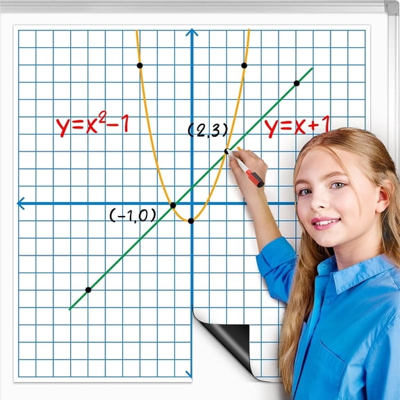Giant XY Coordinate Grid Paper Dry Erase Large Graph Chart Board for Whiteboard, Elementary Middle High School Math Manipulatives Teacher Essentials Classroom Haves Supplies
