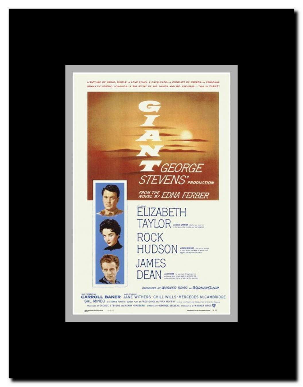 Giant c.1956 Framed Movie Poster