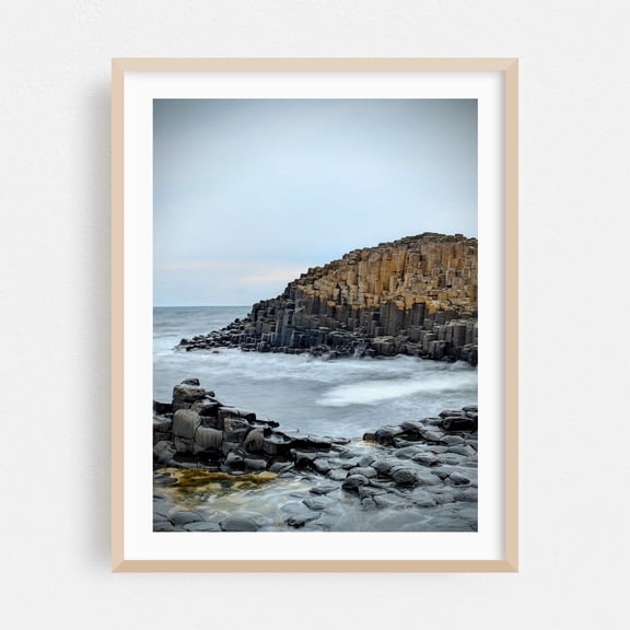 Giant’s Causeway Basalt Columns - Northern Ireland United Kingdom Photography Coast Nature Seascape Landscape Ocean Waves Oak Framed Wall Art Print 5 x 7 inches