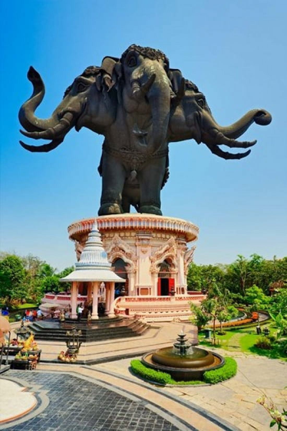 Giant three headed elephant the Erawan Museum in Samut Prakan Bangkok Thailand Canvas Art - Adam Jones DanitaDelimont (24 x 36)