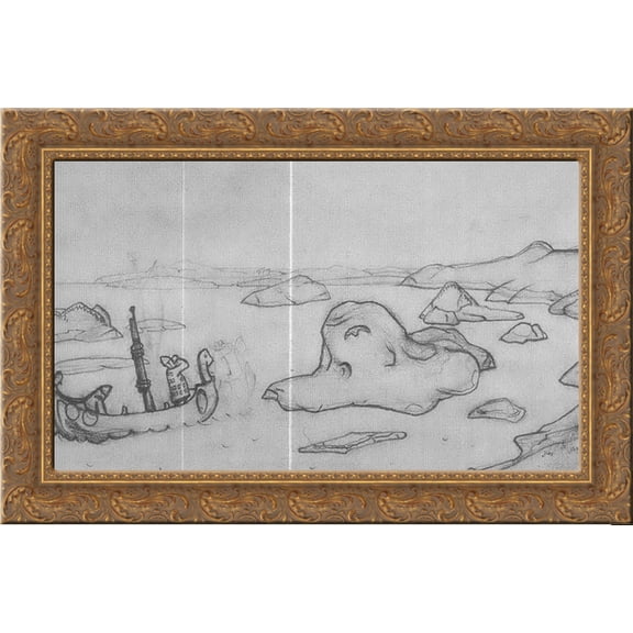 Giantess Krimgerd 24x20 Gold Ornate Wood Framed Canvas Art by Nicholas Roerich