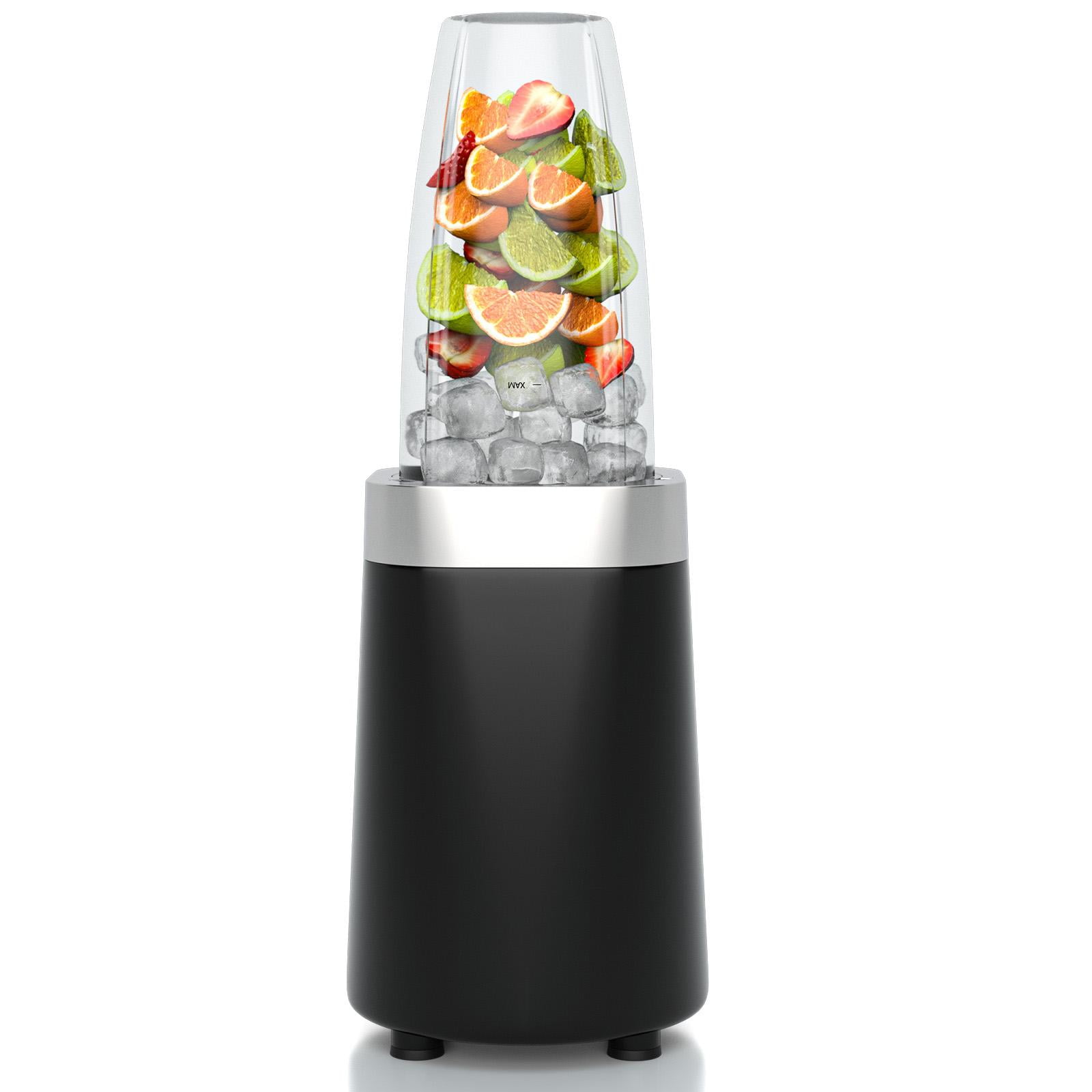 Giantex 1000W Powerful Blender w/ 6 Stainless Steel Blades, Portable Blender for Shakes & Smoothies, Black + Silver