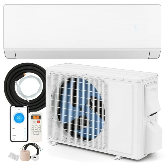Giantex 12000 BTU Mini Split AC, Cools up to 750 sq. Ft, Wall AC Unit w/Installation Kit