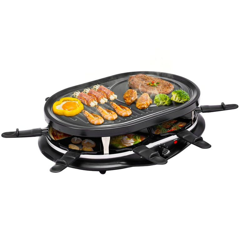 1800W Electric Grill Commercial Countertop BBQ Grill Stainless Steel  Portable Indoor Grill Barbecue Oven with Extra-Large Drip Tray for Party  Home