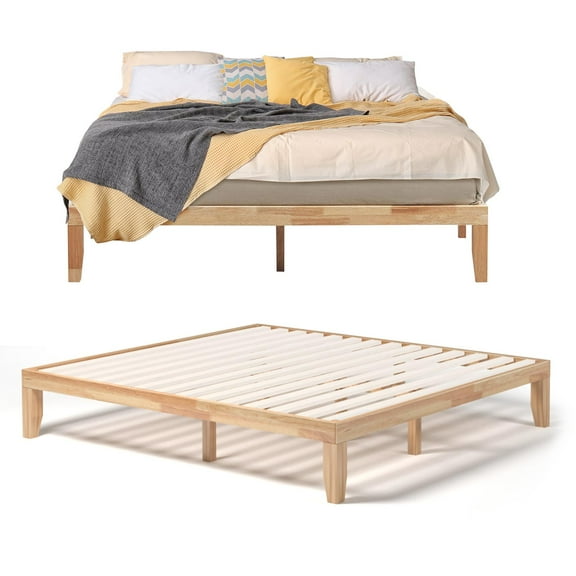 Giantex 14" Solid Wood Platform Bed Frame, Mattress Foundation, No Box Spring Needed, Easy Assembly, Natural