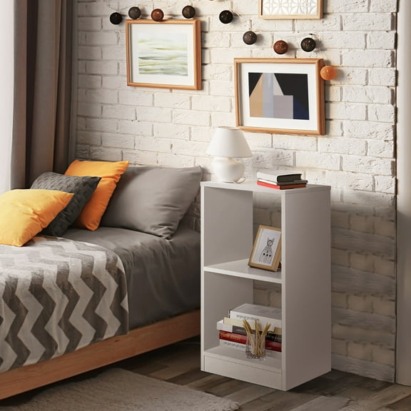 Giantex 2 Cube Bookcases, Multifunctional  End Table Nightstand, Stand Cubby Storage Organizer