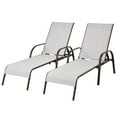 thumbnail image 1 of Giantex  2 Pcs Chaise Lounge Chair, Adjustable Reclining Lounge Chairs, Folding Recliners Patio Furniture for Backyard Lawn, Grey, 1 of 8