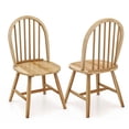 thumbnail image 1 of Giantex 2-Piece Windsor Dining Chairs, Heavy-Duty Rubber Wood Kitchen Side Chairs, Natural, 1 of 8