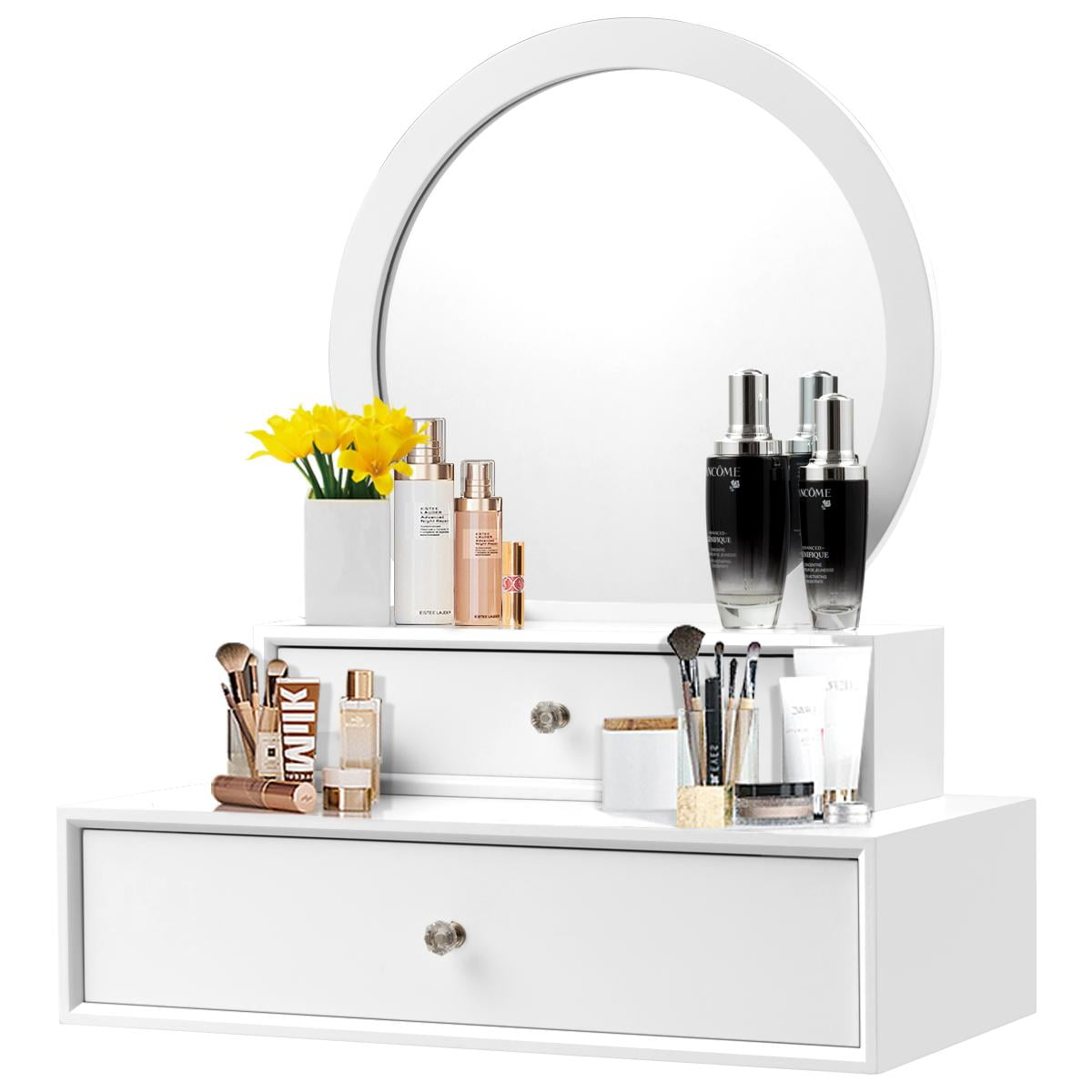 Giantex 2 Removable Spacious Drawer 2 in 1 Vanity Top Space