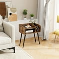 thumbnail image 1 of Giantex 2-Tier Nightstand  w/Open Shelves, Mid-Century Modern Bedside Table, End Table Side Table, Rustic Brown, 1 of 8