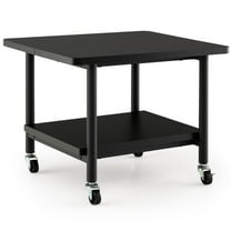 Giantex 2-Tier Printer Stand, Under Desk Rolling Printer Cart with 2 Storage Shelves, Mobile Machine Stand Storage Rack for Home Office