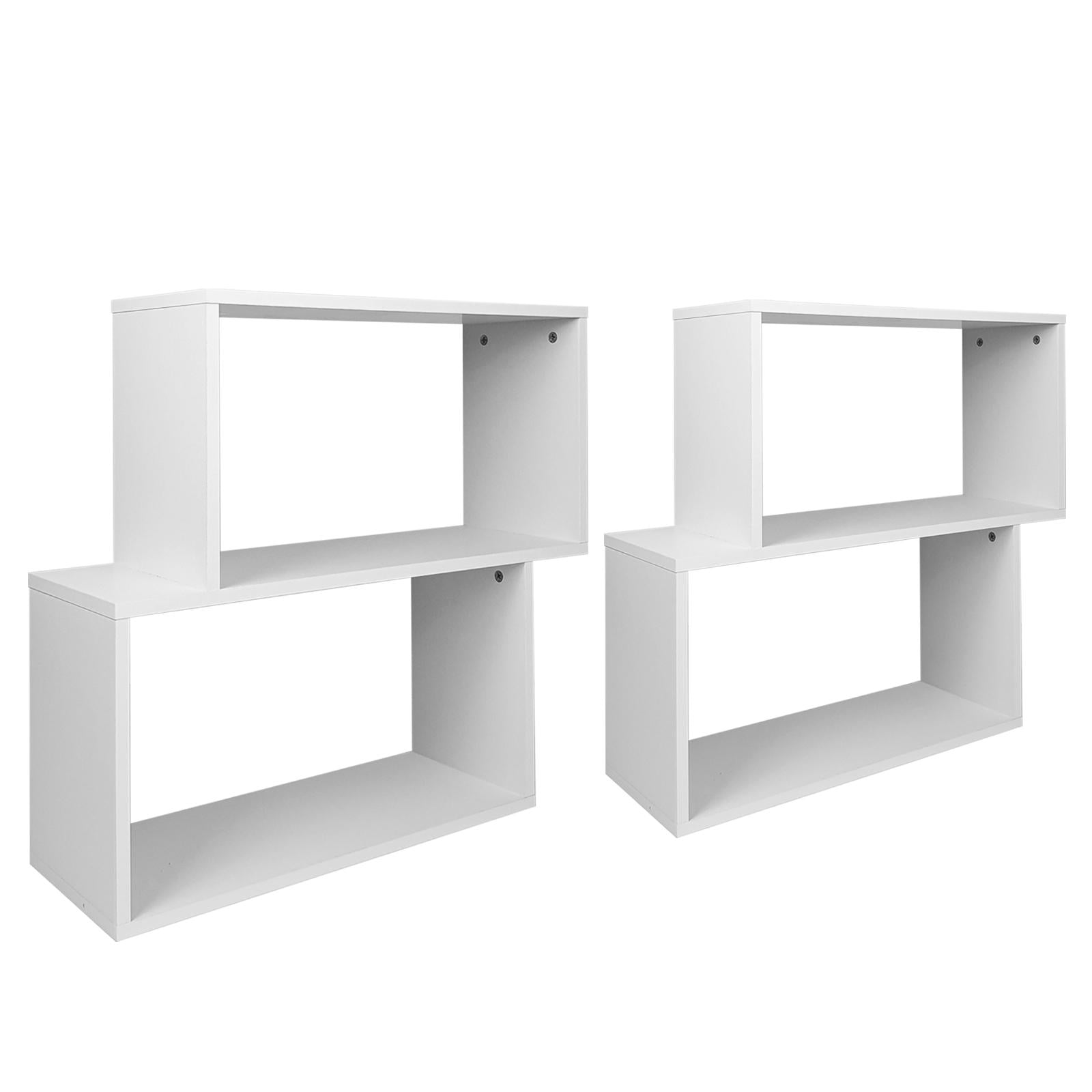 Giantex 2-Tier Wood Storage Shelf, Irregular Storage Cube Bookcase ...