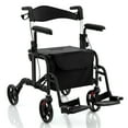 thumbnail image 1 of Giantex 2 in 1 Folding Rollator Walker, Portable Rolling Wheelchair w/Adjustable Height, Black, 1 of 6