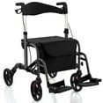 thumbnail image 1 of Giantex 2 in 1 Rollator Walkers for Seniors, Folding Rollator Walker w/Adjustable Handle, Black, 1 of 9